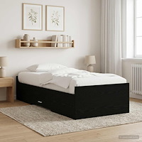 vidaXL Sängram med förvaring Svart ek 80 x 200 cm Konstruerat trä