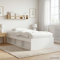 vidaXL Sängram med förvaring med hylla Vit 80 x 200 cm Konstruerat trä