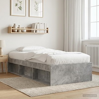 vidaXL Sängram med förvaring Betonggrå 80 x 200 cm Konstruerat trä