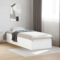 vidaXL Golvsängsram Vit 80 x 200 cm Konstruerat trä