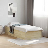 vidaXL Golvsängsram Sonoma-ek 80 x 200 cm Konstruerat trä