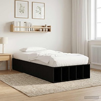 vidaXL Sängram med förvaring Svart ek 80 x 200 cm Konstruerat trä