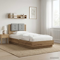 vidaXL Sängram med huvudgavel Artisan-ek 80 x 200 cm Konstruerat trä