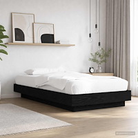 vidaXL Sängram med LED Svart ek 80 x 200 cm Konstruerat trä