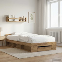 vidaXL Sängram med förvaring Artisan-ek 80 x 200 cm Konstruerat trä