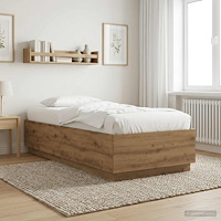 vidaXL Sängram Artisan-ek 80 x 200 cm Konstruerat trä