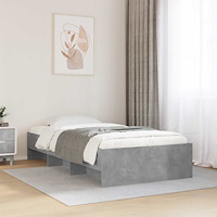 vidaXL Sängram med hylla Betonggrå 80 x 200 cm Konstruerat trä