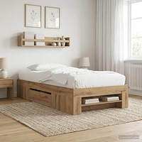 vidaXL Sängram med förvaring Artisan-ek 80 x 200 cm Konstruerat trä