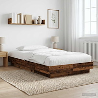 vidaXL Golvsängsram Gammalt trä 80 x 210 cm Konstruerat trä