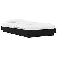 vidaXL Golvsängsram Svart ek 80 x 210 cm Konstruerat trä