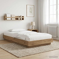 vidaXL Golvsängsram Artisan-ek 80 x 210 cm Konstruerat trä