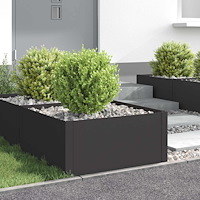 vidaXL Kant för gräsmatta 4 pcs 60 x 60 x 35 cm Stål Svart