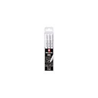 Sakura Sakura Gelly Roll Basic vit penna, fin 0,3 mm, set om 3 / Gelly Roll Basic White Pen Fine 03 mm Set 3