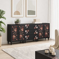 vidaXL Förvaringsskåp 3 st 180 x 33 x 75 cm Massivt mangoträ