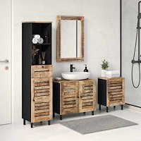 vidaXL Badrumsskåpsset 4 st Naturlig 38 x 33 x 160 cm Massivt mangoträ