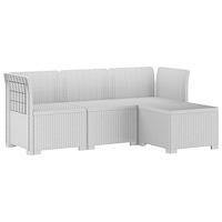vidaXL 4-sits Trädgårdsoffa Rattan Look PP Vit