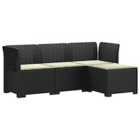 vidaXL 4-sits Trädgårdsoffa med Kuddar Rattan Look PP Antracit