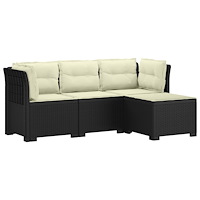 vidaXL 4-sits Trädgårdsoffa med Kuddar Rattan Look PP Antracit