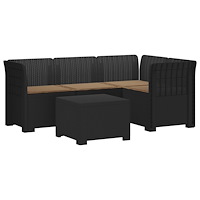 vidaXL 4-sits Trädgårdsoffa med Kuddar Rattan Look PP Antracit