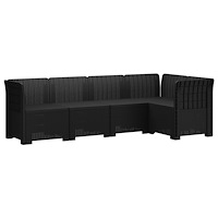 vidaXL 5-Sits Trädgårdsoffa Rattanlook PP Antracit