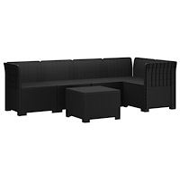 vidaXL 5-Sits Trädgårdsoffa Rattanlook PP Antracit