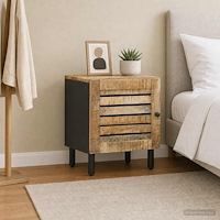 vidaXL Sängbord Naturlig 40 x 33 x 46 cm Massivt mangoträ