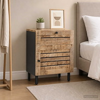 vidaXL Sängbord Naturlig 50 x 33 x 60 cm Massivt mangoträ