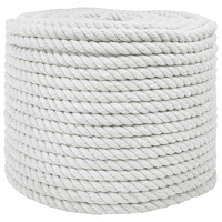 vidaXL Rep Vit 1,2 x 1,2 x 25000 cm Bomull