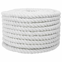 vidaXL Rep Vit 1,6 x 1,6 x 5000 cm Bomull