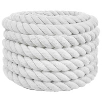 vidaXL Rep Vit 4 x 4 x 500 cm Bomull
