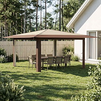 vidaXL Gazebo utan vägg 4 x 4 m Kräm och brun