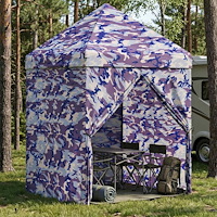 vidaXL Pop-up Gazebo med 4 Sidoväggar 2,9 x 2,9 m Blå Kamouflage