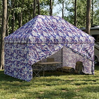 vidaXL Pop-up Gazebo med 4 Sidoväggar 2,9 x 4,3 m Blå Kamouflage