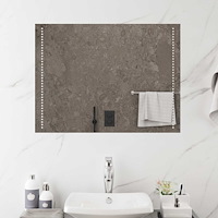 vidaXL LED Badrumsspegel Transparent 80 x 60 cm härdat glas