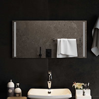 vidaXL LED Badrumsspegel med spegel Transparent 80 x 40 cm härdat glas
