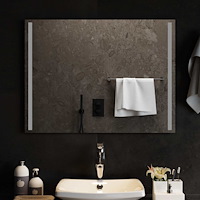 vidaXL LED Badrumsspegel med spegel Transparent 80 x 60 cm härdat glas