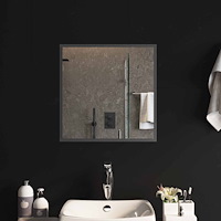 vidaXL LED Badrumsspegel med spegel Transparent 50 x 50 cm härdat glas