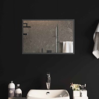 vidaXL LED Badrumsspegel med spegel Transparent 60 x 40 cm härdat glas