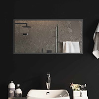 vidaXL LED Badrumsspegel med spegel Transparent 80 x 40 cm härdat glas