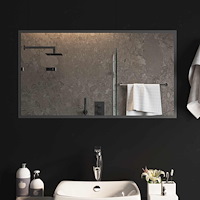 vidaXL LED Badrumsspegel med spegel Transparent 90 x 50 cm härdat glas