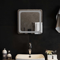 vidaXL LED Badrumsspegel med spegel Transparent 40 x 40 cm härdat glas