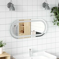 vidaXL LED Badrumsspegel med spegel Transparent 70 x 30 cm härdat glas