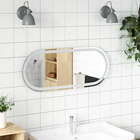 vidaXL LED Badrumsspegel med spegel Transparent 90 x 40 cm härdat glas