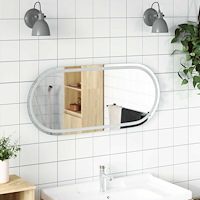 vidaXL LED Badrumsspegel Transparent 100 x 45 cm härdat glas