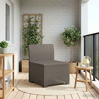 vidaXL 1-sits trädgårdsoffa i rottlook PP Ljusgrå