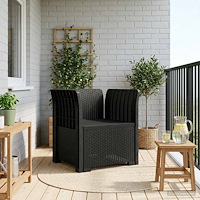 vidaXL 1-sits fåtölj i rottlook PP Antracit