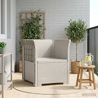 vidaXL 1-sits fåtölj i rottlook PP Vit