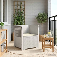 vidaXL 1-sits fåtölj med kudde i rottlook PP Vit