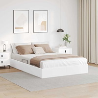 vidaXL Förvaringssäng med lagring Ren Vit 153 x 203 cm Konstläder