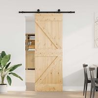 vidaXL Skjutdörr NARVIK 70 x 210 cm (152,5 cm) Naturlig och svart